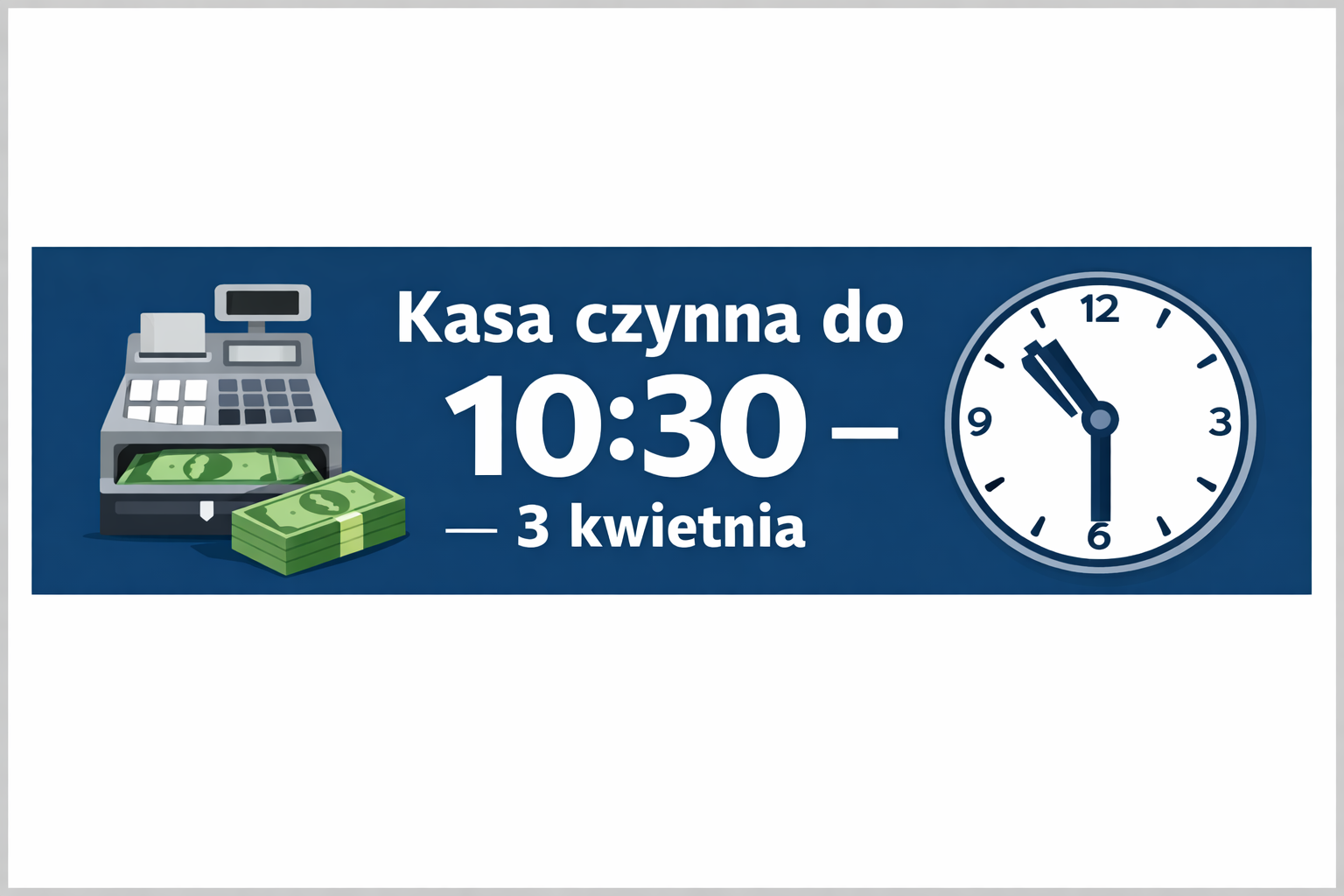 Zmiana godzin pracy kasy – 3 kwietnia